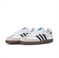 adidas Samba White and Black Sneakers with Blue Tongue Label