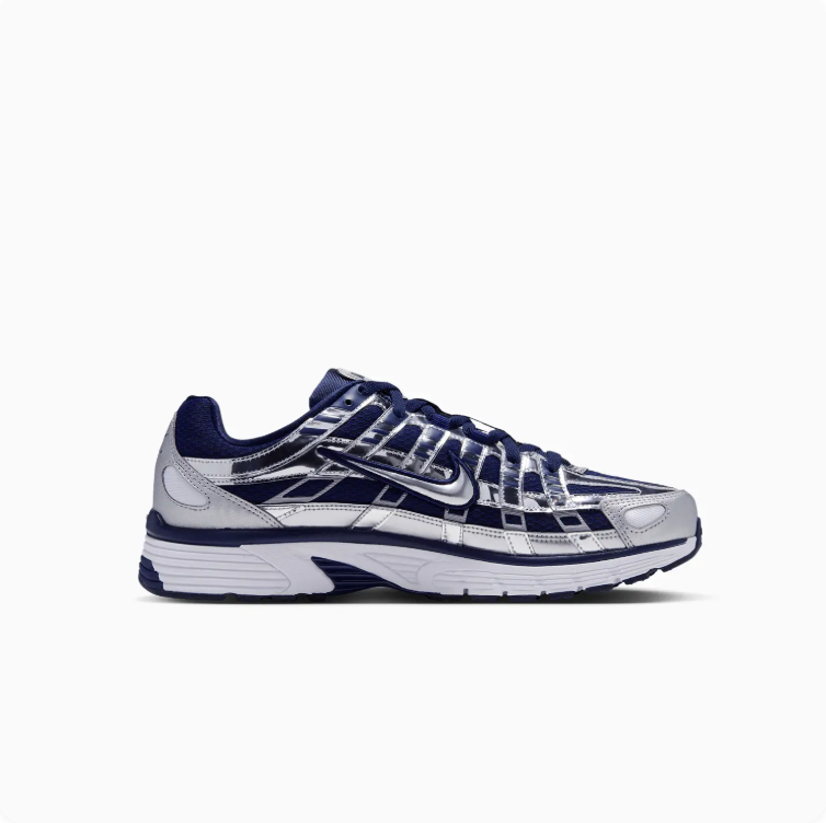 Nike P-6000 Navy and Metallic Silver Sneakers