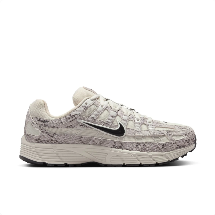 Nike P-6000 Cream and Grey Snake-Print Sneakers