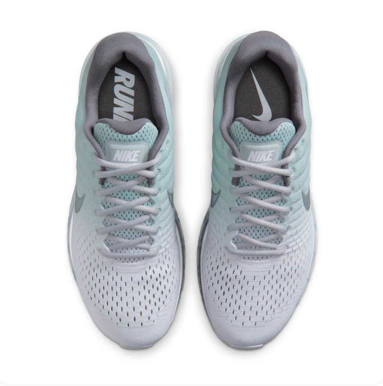 Nike Light Grey and Mint Sneakers with Full-Length Visible Air Sole