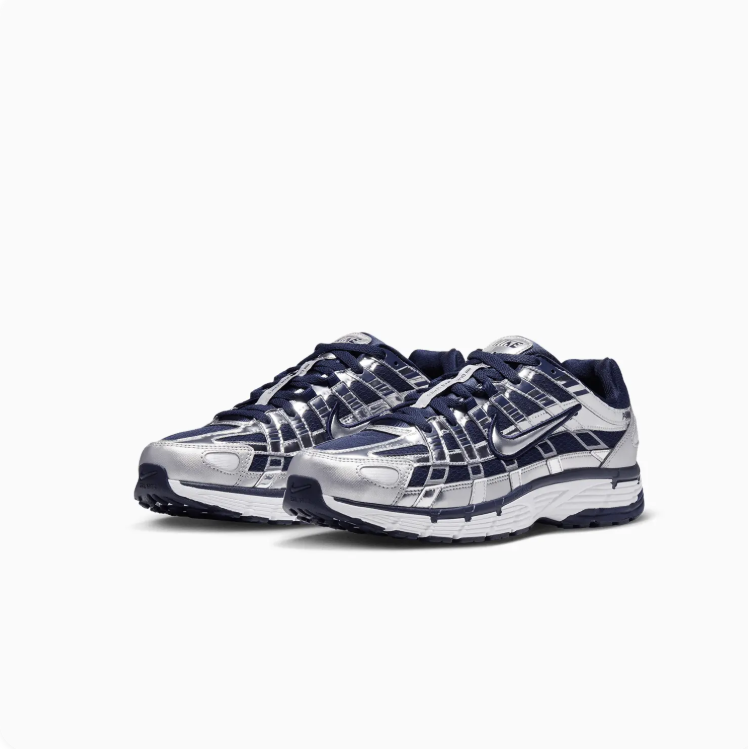 Nike P-6000 Navy and Metallic Silver Sneakers