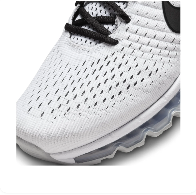 Nike Air Max White and Black Mesh Sneakers