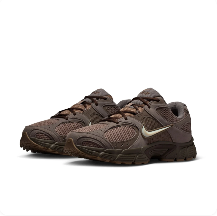 Nike Brown and Cream Mesh Low-Top Sneakers