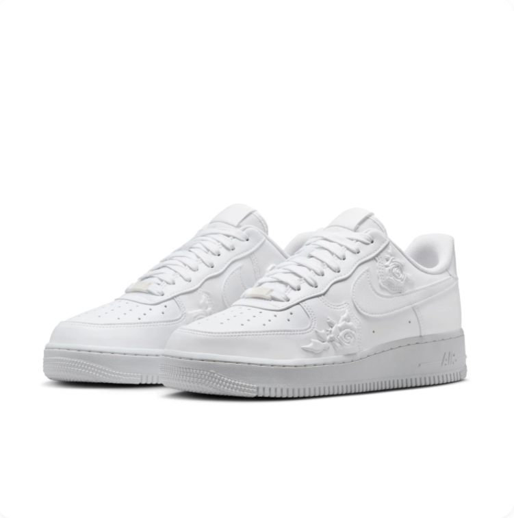 Nike All-White Rose-Detail Low-Top Sneakers