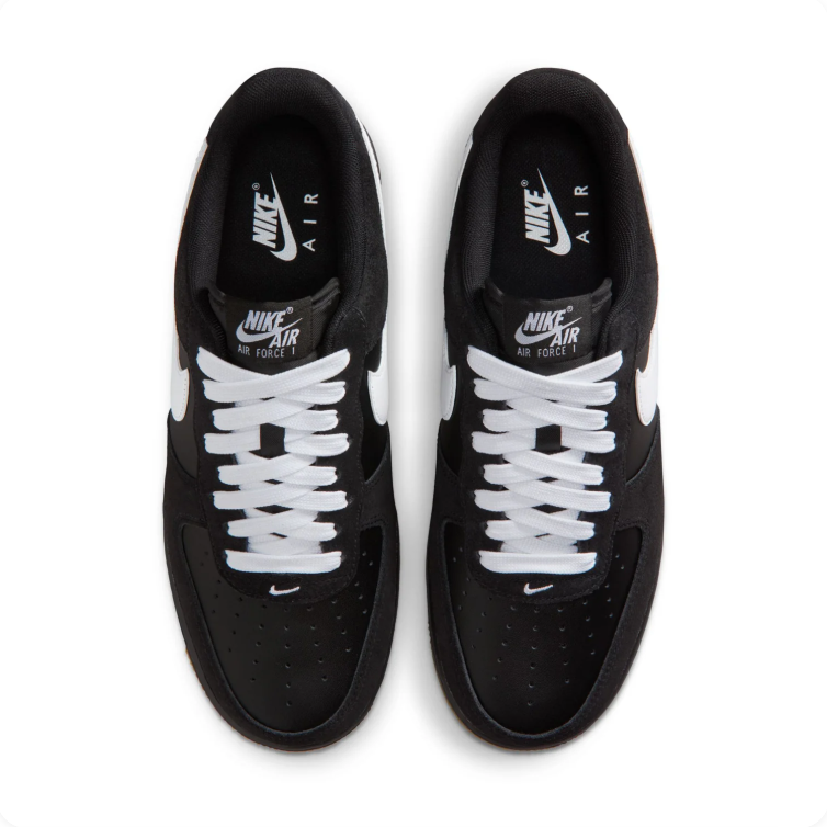 Nike Air Force 1 Black and White Gum-Sole Sneakers
