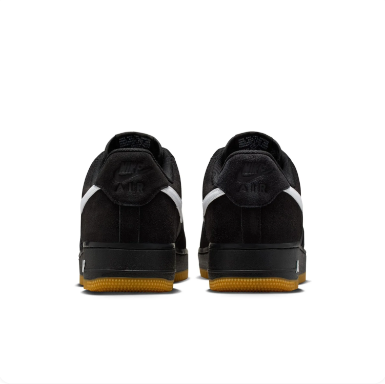 Nike Air Force 1 Black and White Gum-Sole Sneakers