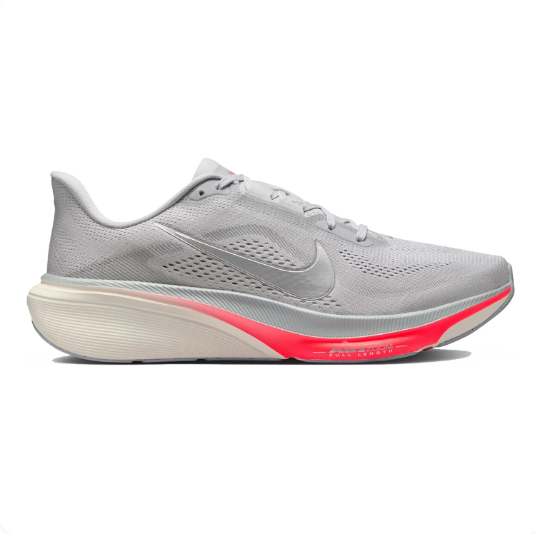 Nike Light Grey and Coral Low-Top Sneakers