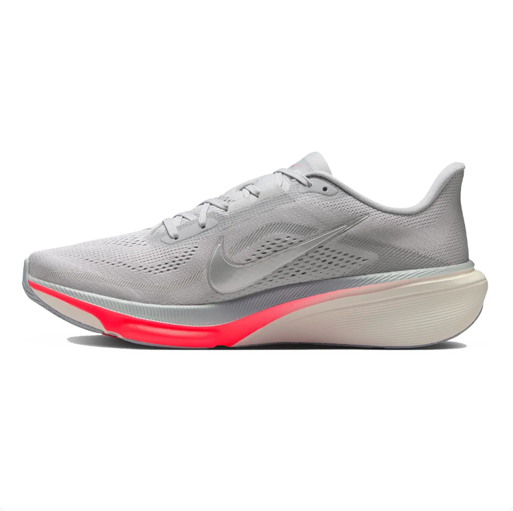 Nike Light Grey and Coral Low-Top Sneakers