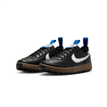 Nike Black and White Gum-Sole Sneakers with Blue Pull Tabs