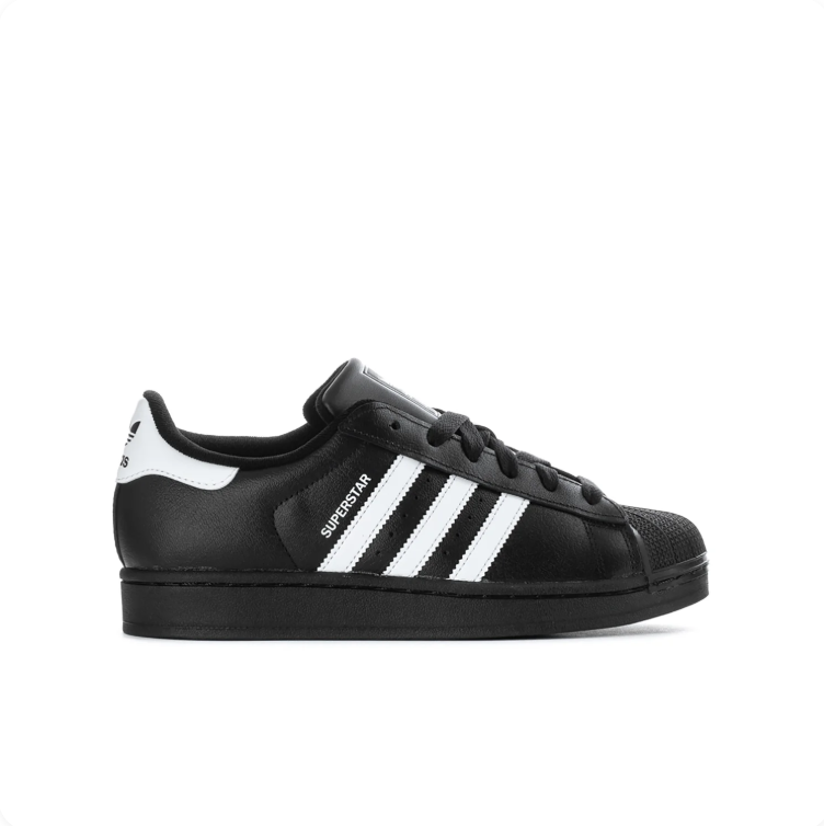 adidas Superstar Black Sneakers with White Stripes