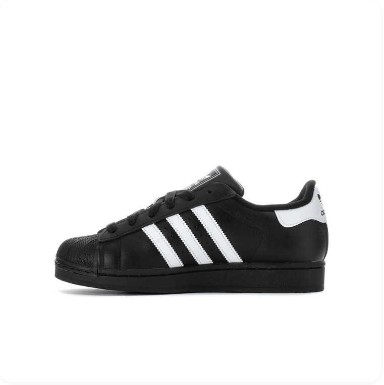 adidas Superstar Black Sneakers with White Stripes