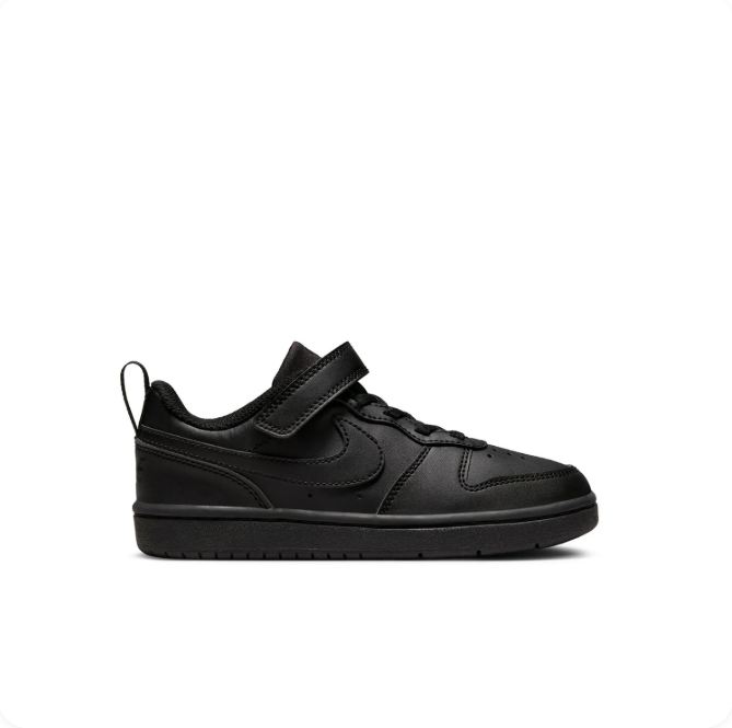 Nike All-Black Strap-Detail Low-Top Sneakers