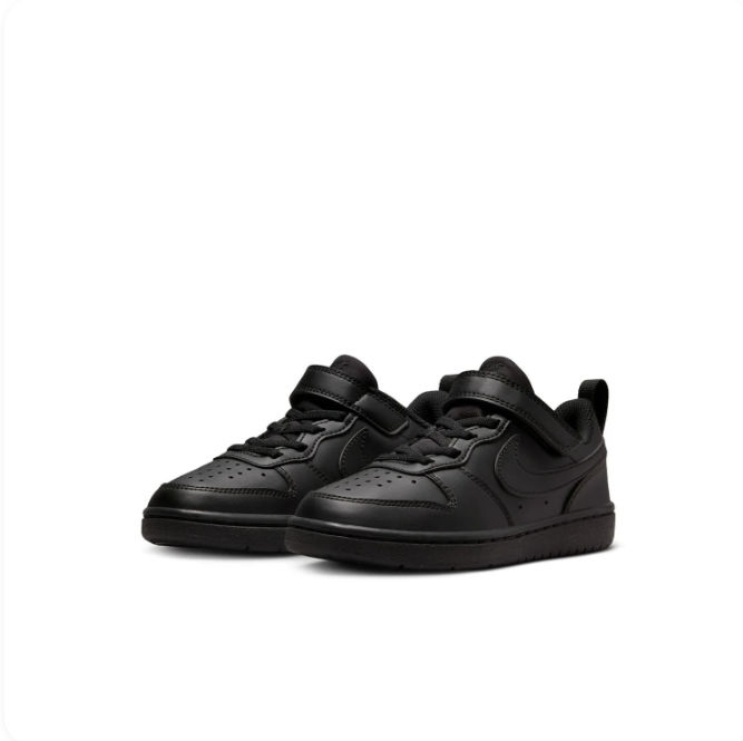 Nike All-Black Strap-Detail Low-Top Sneakers