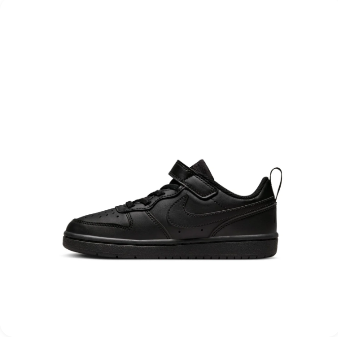 Nike All-Black Strap-Detail Low-Top Sneakers