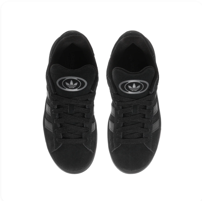 adidas Campus Black Low-Top Sneakers | Tonal 3-Stripes