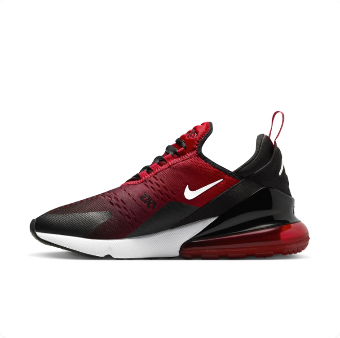Nike Red & Black Low-Top Sneakers | Visible Air Heel & White Swoosh