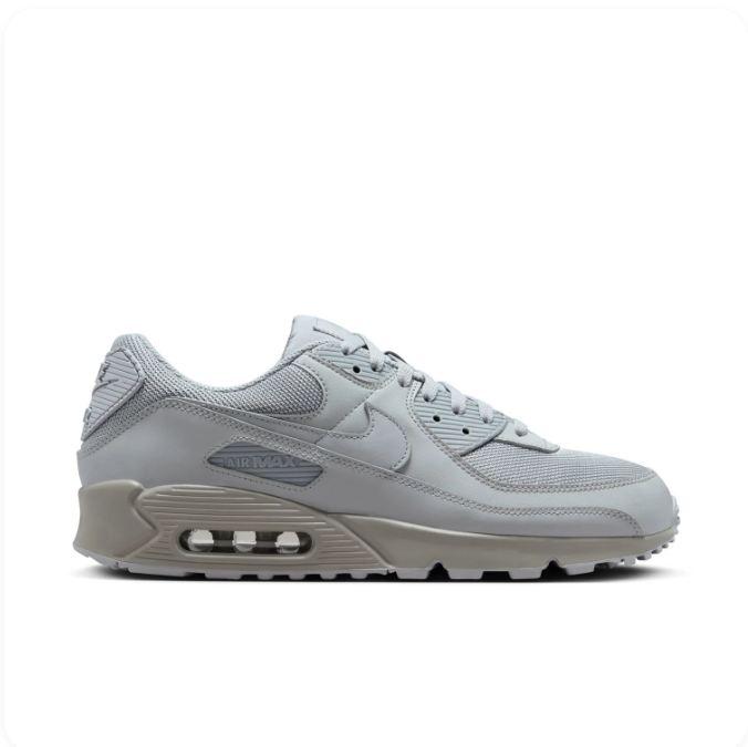 Nike Grey Mesh Low-Top Sneakers | Tonal Swoosh & Visible Air Heel