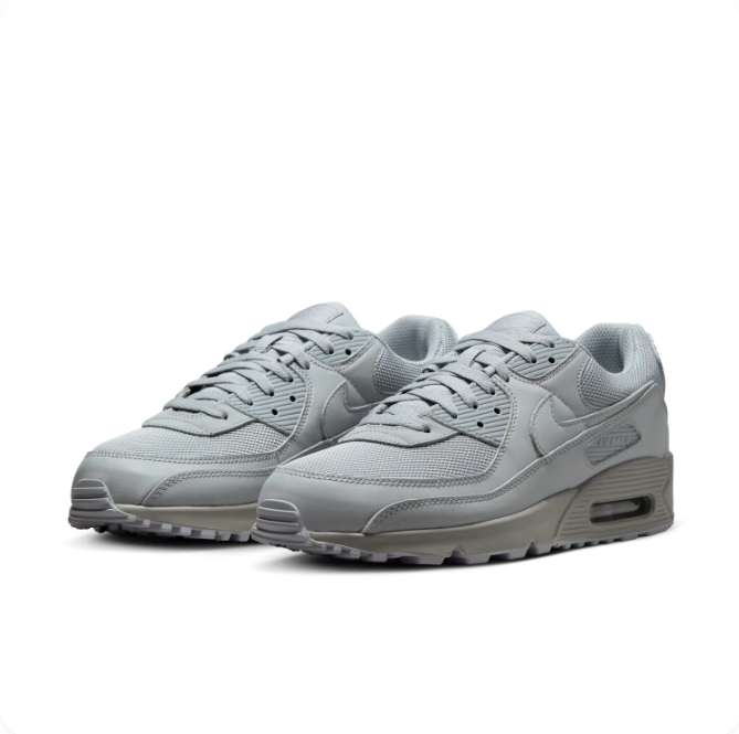 Nike Grey Mesh Low-Top Sneakers | Tonal Swoosh & Visible Air Heel