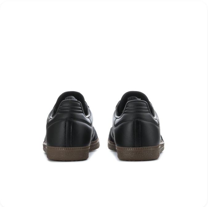adidas Samba Black Low-Top Sneakers | Tonal 3-Stripes & Brown Sole