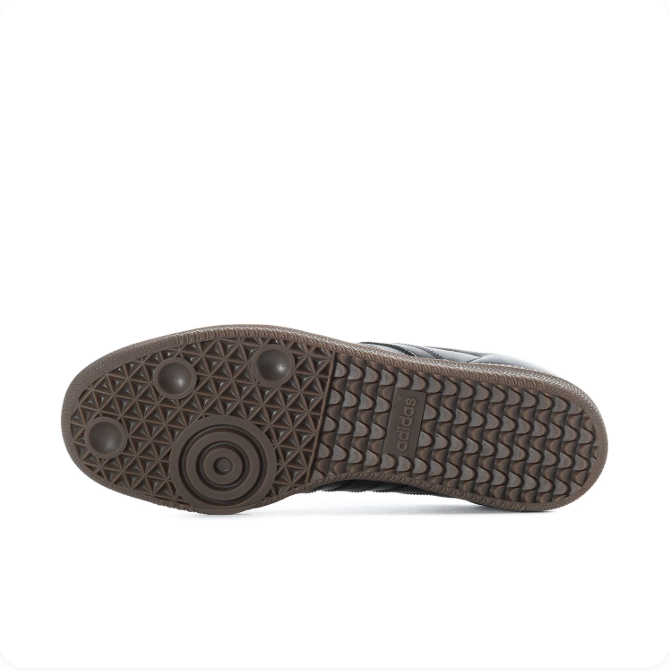 adidas Samba Black Low-Top Sneakers | Tonal 3-Stripes & Brown Sole