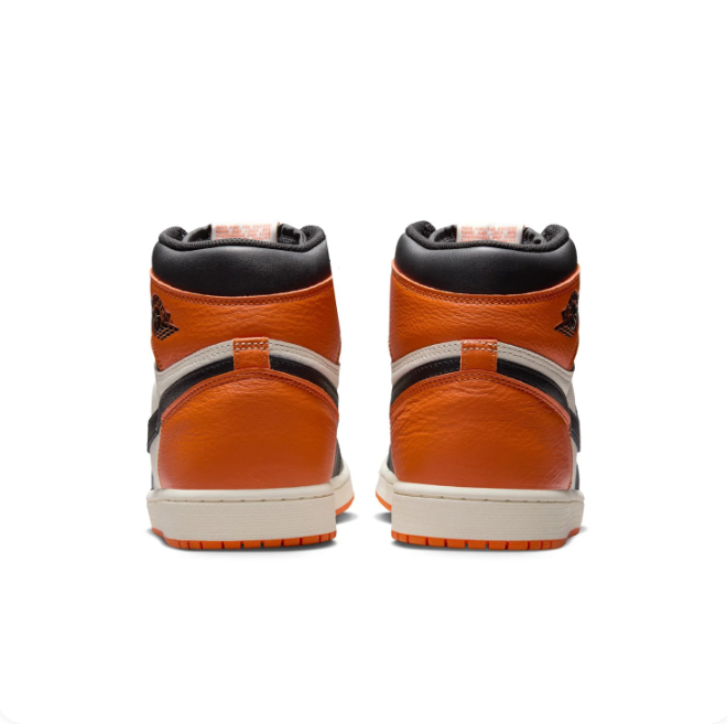 Air Jordan Orange, Black & Cream High-Top Sneakers | Wings Logo
