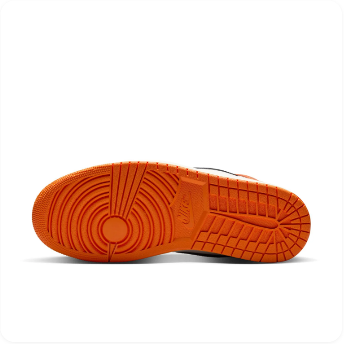 Air Jordan Orange, Black & Cream High-Top Sneakers | Wings Logo
