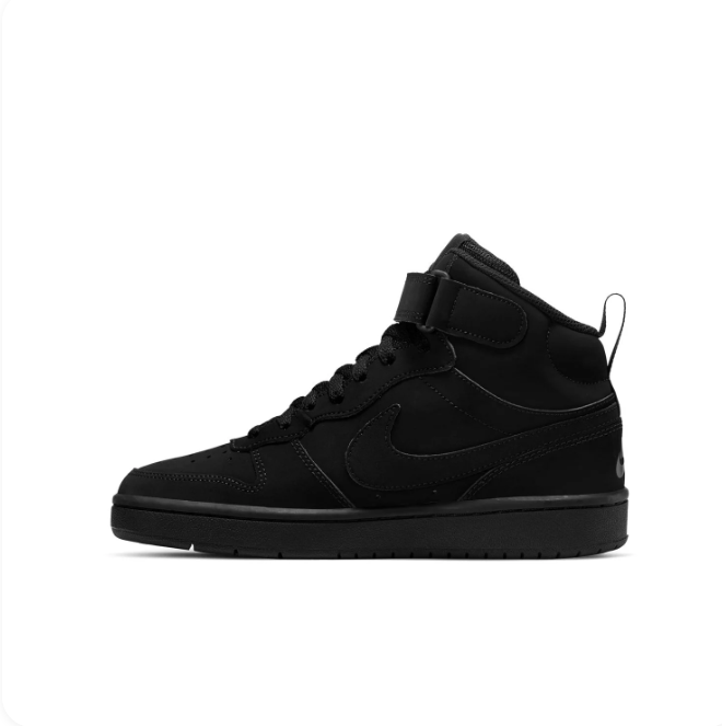 Nike All-Black High-Top Sneakers | Ankle Strap & Tonal Swoosh