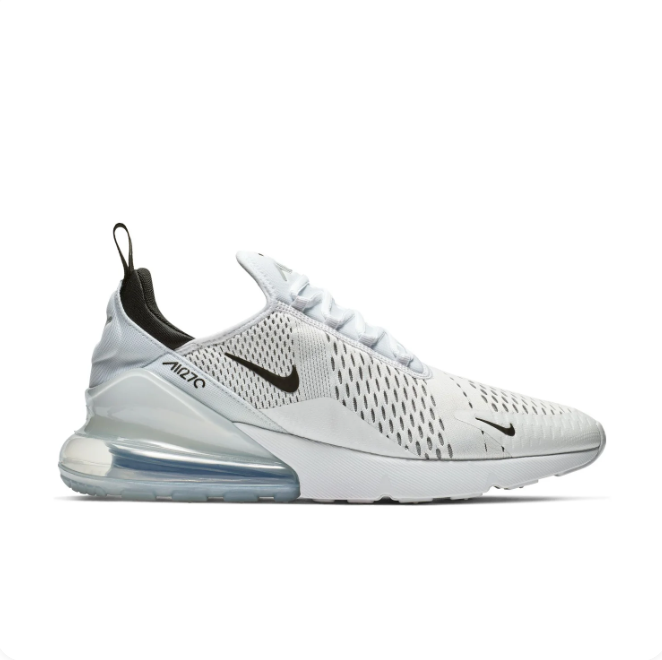 Nike Air Max 270 White & Black Sneakers | Mesh Upper & Visible Air Heel