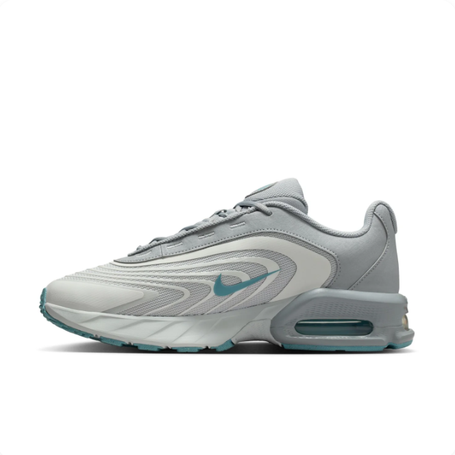 Nike Grey & Teal Low-Top Sneakers | Wave Panels & Visible Air Heel
