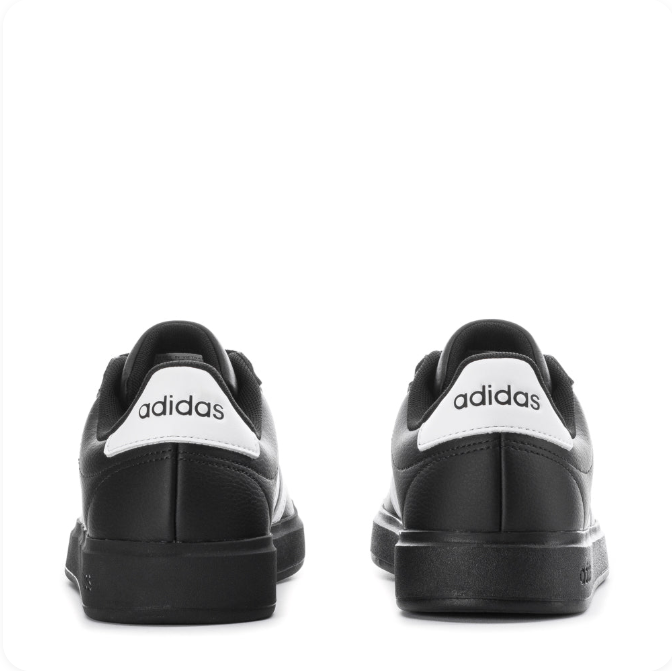 adidas Black & White Low-Top Sneakers | Three Stripes & Black Sole