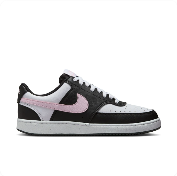 Nike Black & White Low-Top Sneakers | Light Pink Swoosh