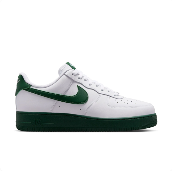 Nike White & Dark Green Low-Top Sneakers | Green Swoosh & Sole