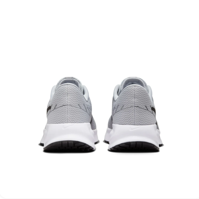Nike Light Grey Low-Top Sneakers | Black Swoosh Details & White Sole