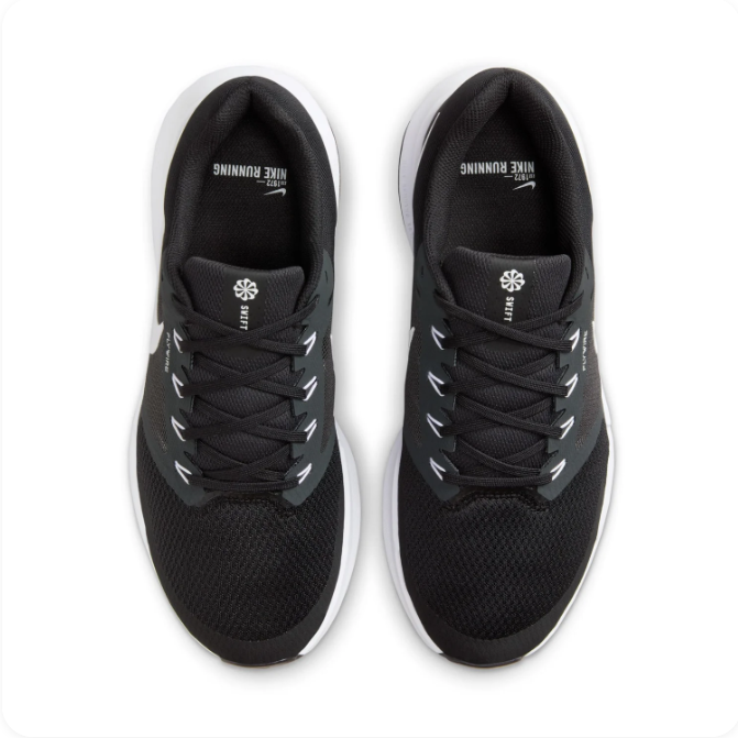 Nike Black & White Low-Top Sneakers | Mesh Upper & White Swoosh