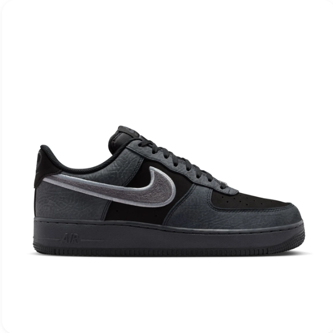 Nike Black & Charcoal Low-Top Sneakers | Grey Swoosh & Dark Sole