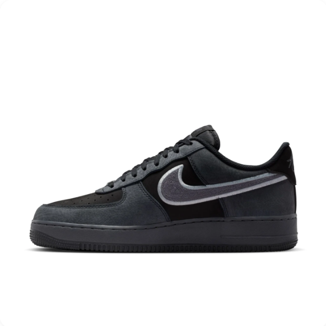 Nike Black & Charcoal Low-Top Sneakers | Grey Swoosh & Dark Sole