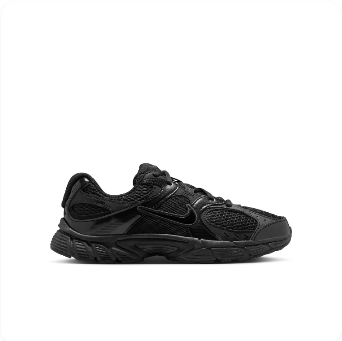 Nike All-Black Low-Top Sneakers | Open Mesh Panels & Sculpted Sole