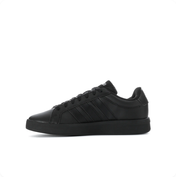 adidas All-Black Low-Top Sneakers | Tonal Three Stripes & Black Sole
