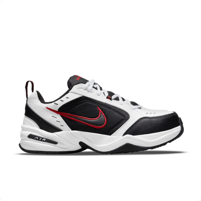 Nike Black & White Low-Top Sneakers | Red-Outlined Swoosh & Chunky Sole