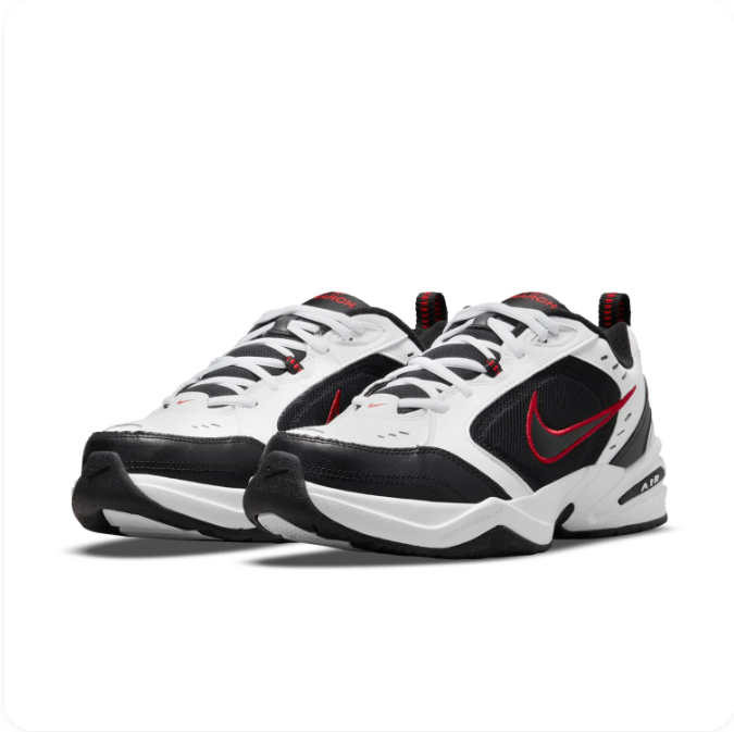 Nike Black & White Low-Top Sneakers | Red-Outlined Swoosh & Chunky Sole