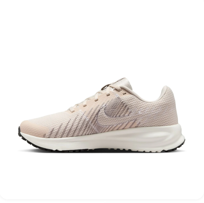 Nike Light Beige Low-Top Sneakers | Grey Swoosh & White Midsole