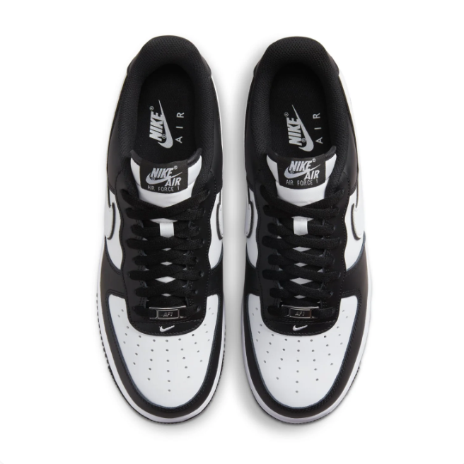 Nike Black & White Low-Top Sneakers | Light Grey Swoosh & Perforated Toe