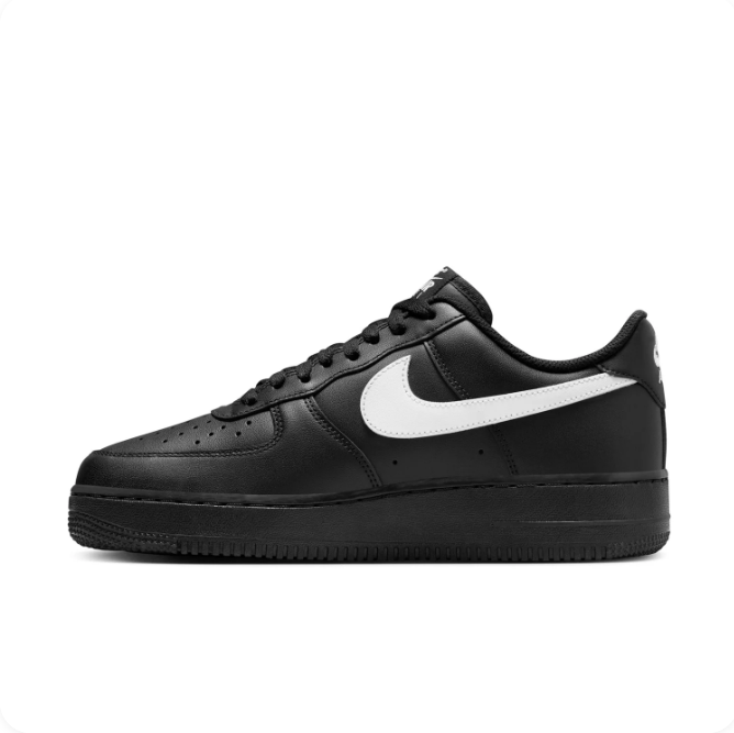 Nike Black Low-Top Sneakers | White Swoosh & Black Sole