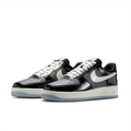 Nike Black & Grey Low-Top Sneakers | Glossy Overlays & Pale Blue Sole