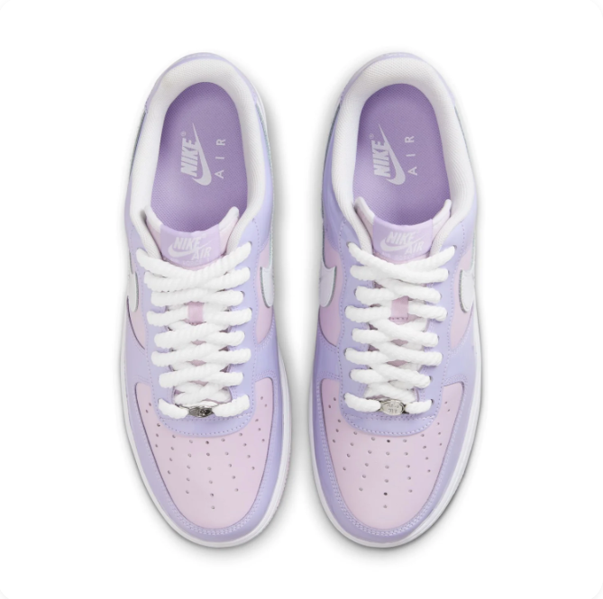 Nike Lavender & Pink Low-Top Sneakers | White Swoosh & Pastel Pink Sole