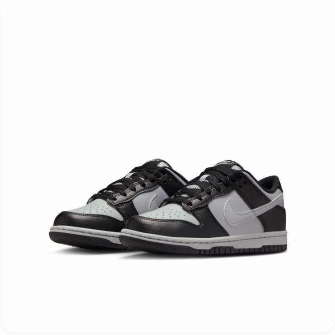 Nike Black & Light Grey Low-Top Sneakers | Grey Swoosh & Black Outsole