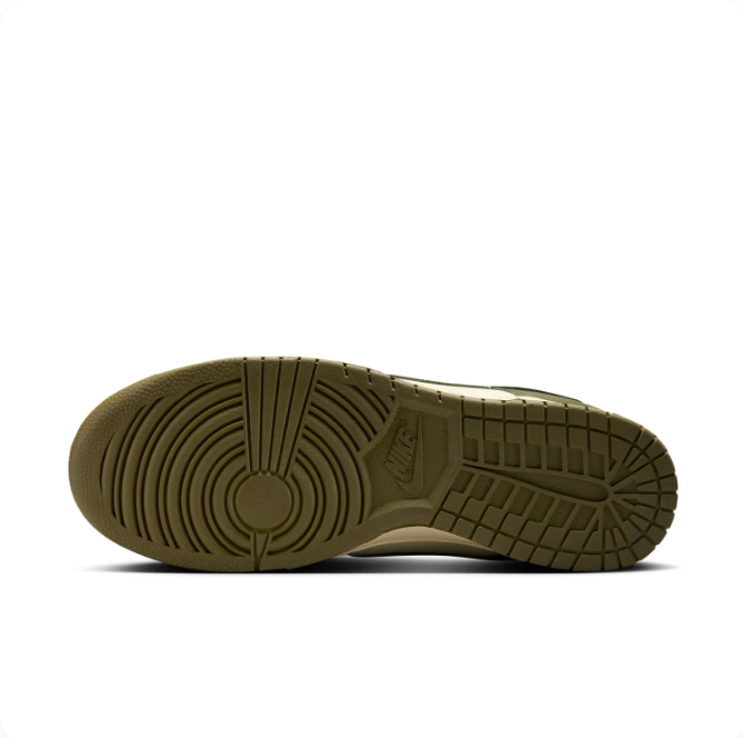 Nike Olive & Cream Low-Top Sneakers | Olive Swoosh & Orange Branding