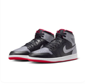 Air Jordan Black & Grey Mid-Top Sneakers | Red Lining & Red Outsole