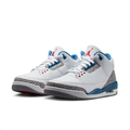 Air Jordan White & Blue Mid-Top Sneakers | Elephant-Print Details & Heel Window