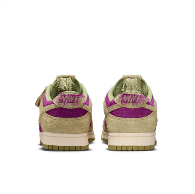 Nike Purple & Olive Low-Top Sneakers | Textured Panels & Fringe Details